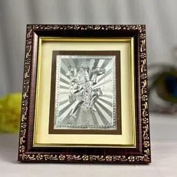 benares souvenirs 999 Silver Hanuman Ji Divine God Photo Frame for Home & Car Dashboard Decorative Showpiece-15 cm-picture-11