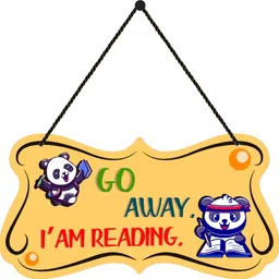 halre Go Away I'm Reading Wooden Wall Hanging Ideal for Kids Room,Home Decor,Gift Item image 1