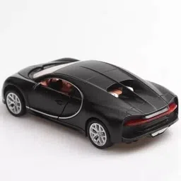 storex Pullback Bugatti Toy Car - Black Diecast, High-Detail Metal, Kids Play & Display image 3