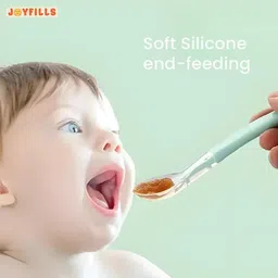 yash Multi-Use Double Head Fruit Scraping & Soft Tip Feeding Spoon for Toddlers- SILICON image 5