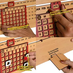 gift kya de Wooden Lifetime Infinite Motivational Quote 3D Desk Table Calendar for office/ Life Time Table Calendar image 5