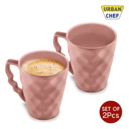 urban chef Hancrafted Ceramic Peach 225 ML Coffee Mug Set of 2 image 2