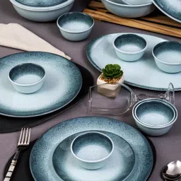 servewell Pack of 31 Melamin Dinner Set Gravel - Dot Blue Dinner Set-picture-14