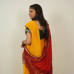 avilhara Poly Georgette Embroidered Multicolor Women Dupatta image 2