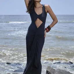 color capital Women Bodycon Black Maxi/Full Length Dress image 2