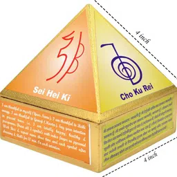 reiki crystal products Wish Pyramid Wish Box Fengshui Wooden Box With Reiki Symbols Decorative Showpiece - 11 cm image 2
