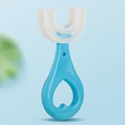 nd brothers Manual Whitening Toothbrush Silicone Brush Tooth Brush for 2-9 Years U-Shape Soft Toothbrush image 1