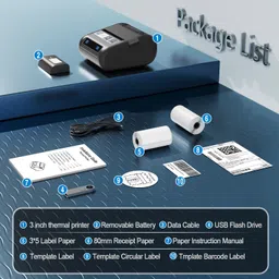 HiRobot XP-P501A Latest (2-in-1) Wireless 3Inch Thermal Label Printer+80mm Receipt Multi-function Monochrome Label Printer image 2