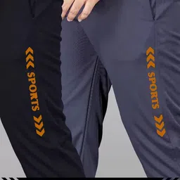 malakar Pack of 2 Men Printed Black, Grey Track Pants image 4