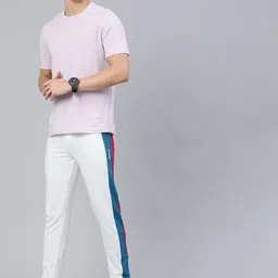 the indian garage co. Men Colorblock White Track Pants image 5