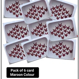 qubix Chand Bindis Marathi combo pack of 6 flaps Maroon For Head Multicolor Bindis-picture-25