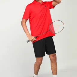 adidas Men Solid Polo Neck Polyester Red T-Shirt image 2