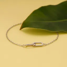Sterling Silver Zircon Rhodium Bracelet-image-89