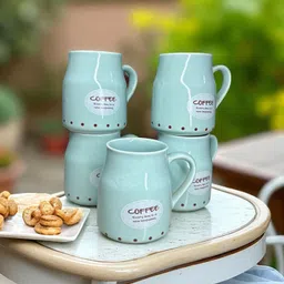 fariya Pack of 5 Ceramic Set of 5 Classy Coffee Print Cups Ceramic Tea/Coffee Mug image 5