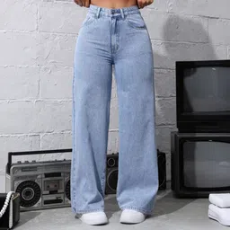 kotty Women Regular High Rise Light Blue Jeans-picture-25