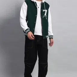 flaxwear Men Embellished Varsity Jacket image 2