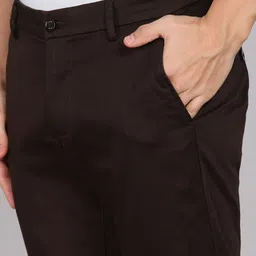 arrow sport Men Slim Fit Brown Polyester Trousers image 5