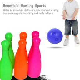 tirth Bowling Game Set with 10 pin Bottles and 2 Balls image 2