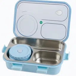 instanear 3 Compartment Stainless Steel Lunch Box for School Kids and Adults Pack 3 Containers Lunch Box image 4