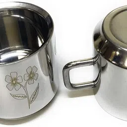 Pack of 6 Stainless Steel STOREeASY Pack of 6 Stainless Steel Double Wall (100 ml, Pack of 6) image 2