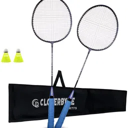 cloverbyte Single Shaft Badminton Kit Of 2 With 2 Pc Nylon Shuttlecock With Cover Badminton Kit-picture-45