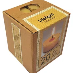 lifelight Lifelight, Pure Beeswax Tea Light Candles, 20 Nos of 14 Grams of Pure Beeswax Each in Clear Poly-Carbonate Cup Size 1.5" Diameter and 3/4" Height. Purifies The air Naturally. image 5