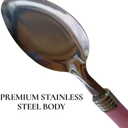 boxo Premium Spoon Set | Stylish Pink Handle Cutlery for Dining & Kitchen Stainless Steel Ice Tea Spoon, Measuring Spoon, Olive Spoon, Soup Spoon, Table Spoon, Tea Spoon Set image 4