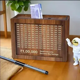 wynx Money Bank | Wooden Saving Box Coin Bank | Piggy Bank for Kids Coin Bank-picture-19