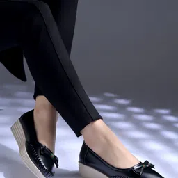 shoetopia Bow Detailed Casual | Formal | College & Daily Wear Loafers For Girls Loafers For Women-picture-22