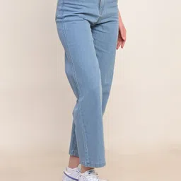 zayla Women Flared High Rise Light Blue Jeans-picture-13