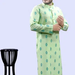 tibra collection Men Printed Cotton Blend Straight Kurta image 3
