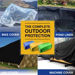 tuffpaulin 120 GSM 9FT X 9FT Black Tarpaulin Tent - For Truck body, Car, Bike, Grain Covers, Pond Liners-picture-19
