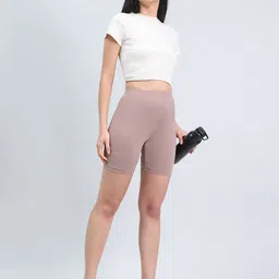 go colors Solid Women Brown Cycling Shorts image 5