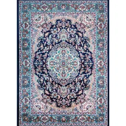 apco Blue Traditional Polypropylene 6 ft x 9 ft Machine Made Carpet image 2