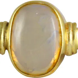 sr swasti retail Opal 6.60 cts Or 7.25 ratti Stone Panchdhatu Adjustable Ring for Men Brass Opal Rhodium Plated Ring-picture-20