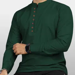 rafson Men Solid Cotton Blend Straight Kurta-picture-14