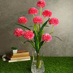 casacraft from pepperfry Pink Fabric Decorative Artificial BallMum Flowers Set of 2-picture-35