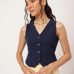 pp productions Solid Women Waistcoat-picture-10