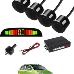 msnp Black 4 Parking Reverse Safety Sensor For Vehicles-248 Universal Reverse Black Parking Sensor With Buzzer And LED Display-248 Parking Sensor image 1