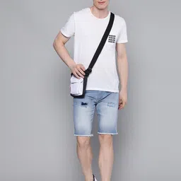 the indian garage co. Solid Men Blue Denim Shorts image 4