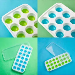 utility jet Assorted Silicon (Set of 2) Ice Cube Tray With lid image 5
