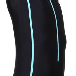 lactra Colour Panel Front Zip Swimsuit with Contrast Sleeves Solid Men Swim-dress Black Swimsuit image 3