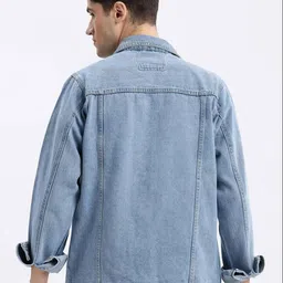 moda rapido Men Solid Denim Casual Jacket image 2