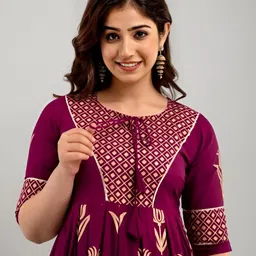 waheguru clothing Floral Print Rayon Blend Stitched Anarkali Gown image 4