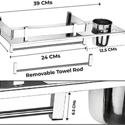 one point collections Shelf rack Steel Towel Holder image 3