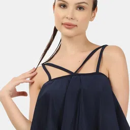 tomkot Solid Women Swim-dress Dark Blue Swimsuit image 2