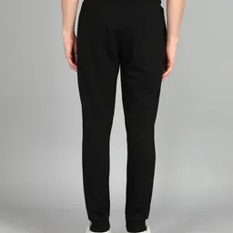 alan jones Men Solid Black Track Pants image 2