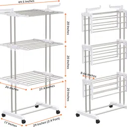 synergy Steel Floor Cloth Dryer Stand SY-CS21-COMBO image 5