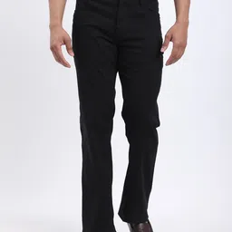 indian terrain Men Regular Fit Black Cotton Blend Trousers-picture-23