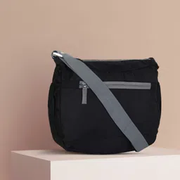 favria Black Men & Women Sling Bag - Extra Large Men & Women Polyester Sling Bag-picture-15